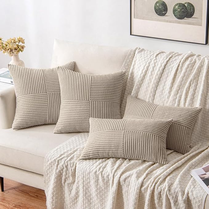 MIULEE Light Brown Decorative Throw Pillow Covers 18x18 Inch - Image 4
