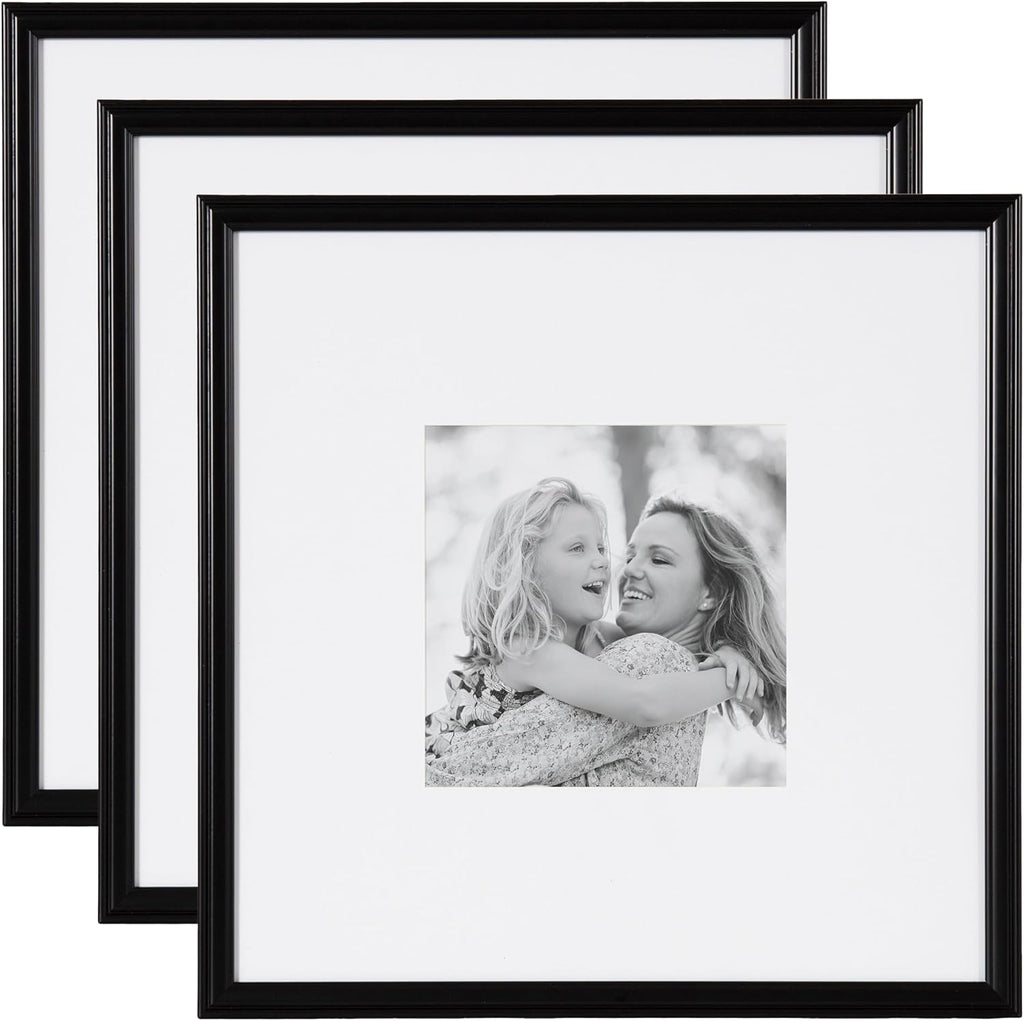 Kate and Laurel Adlynn Wall Picture Frame Set, 16" x 20" matted to 8" x 10", Gold, Set of 3