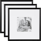 Kate and Laurel Adlynn Wall Picture Frame Set, 16" x 20" matted to 8" x 10", Gold, Set of 3