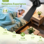 42'' Black Low Profile Ceiling Fans with Lights and Remote Control