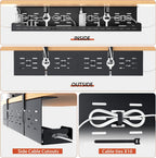 Univivi Under Desk Cable Management Tray, Cable Management, 32 inch, Black