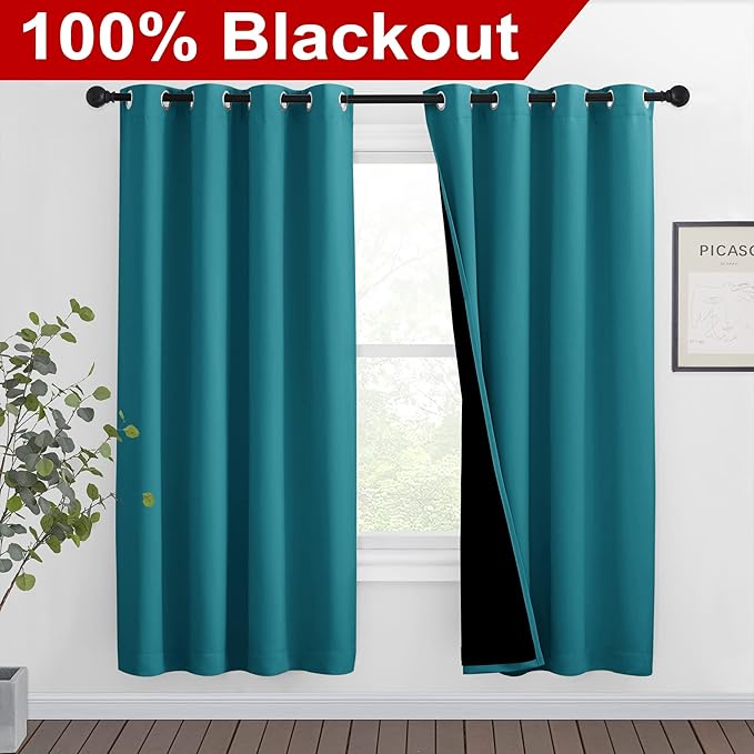 NICETOWN 100% Blackout Window Curtain Panels, Full Light Blocking Drapes - Image 2
