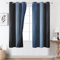 Estelar Textiler Navy Blue and Black Ombre Blackout Curtains 63 Inches Long by ESTELARTEXTILER