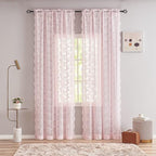 YJ YANJUN Vintage Lace Curtains 96 Inches Long 2 Panels Set Elegant Chic Floral - Image 2