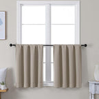 Simplebrand Ava Stone Short 24 Inches Blackout Curtain 2 Panels Set, Half by Simplebrand