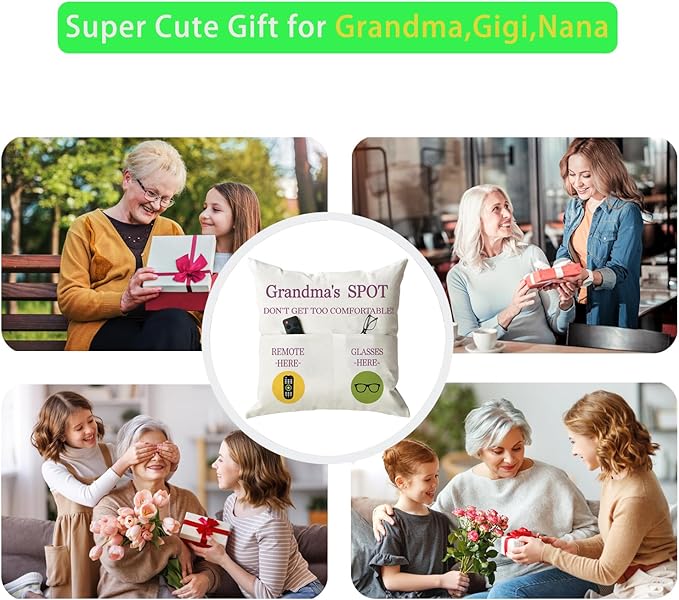 ONFAON Grandma Gifts, Grandma's Spot Throw Pillow Covers 18x18 Inch, Birthday - Image 7