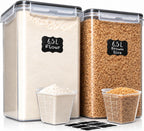 2 PC [7 Qt/ 6.5L/ 220 Oz] Large Flour Storage Containers with Airtight Lids