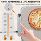 Homelove Warming Mat for Food - Electric Warming Tray with 7-Level Temp Settings & 6 Hours Timer, Full Surface Graphene Heating, Waterproof Dishwasher-Friendly Food Warmer for Parties, Kitchen (Khaki)