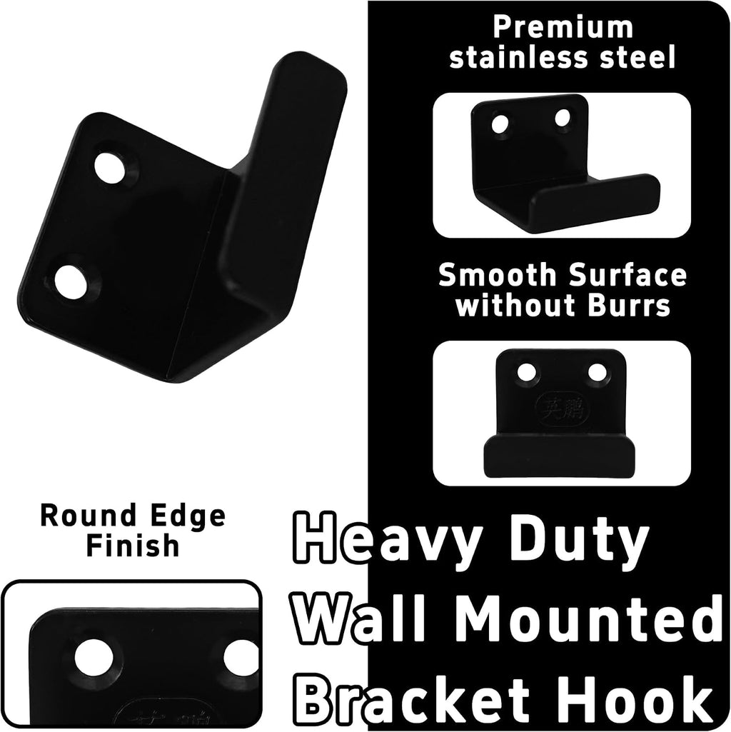 12Pcs Black Tile Display Wall Hanger, Stainless Steel Billboard Mounting Brackets, Heavy Duty Wall-Mounted Tile Hooks for Ceramics, Mirrors, Picture Frames (35x23x30mm)