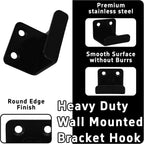 12Pcs Black Tile Display Wall Hanger, Stainless Steel Billboard Mounting Brackets, Heavy Duty Wall-Mounted Tile Hooks for Ceramics, Mirrors, Picture Frames (35x23x30mm)