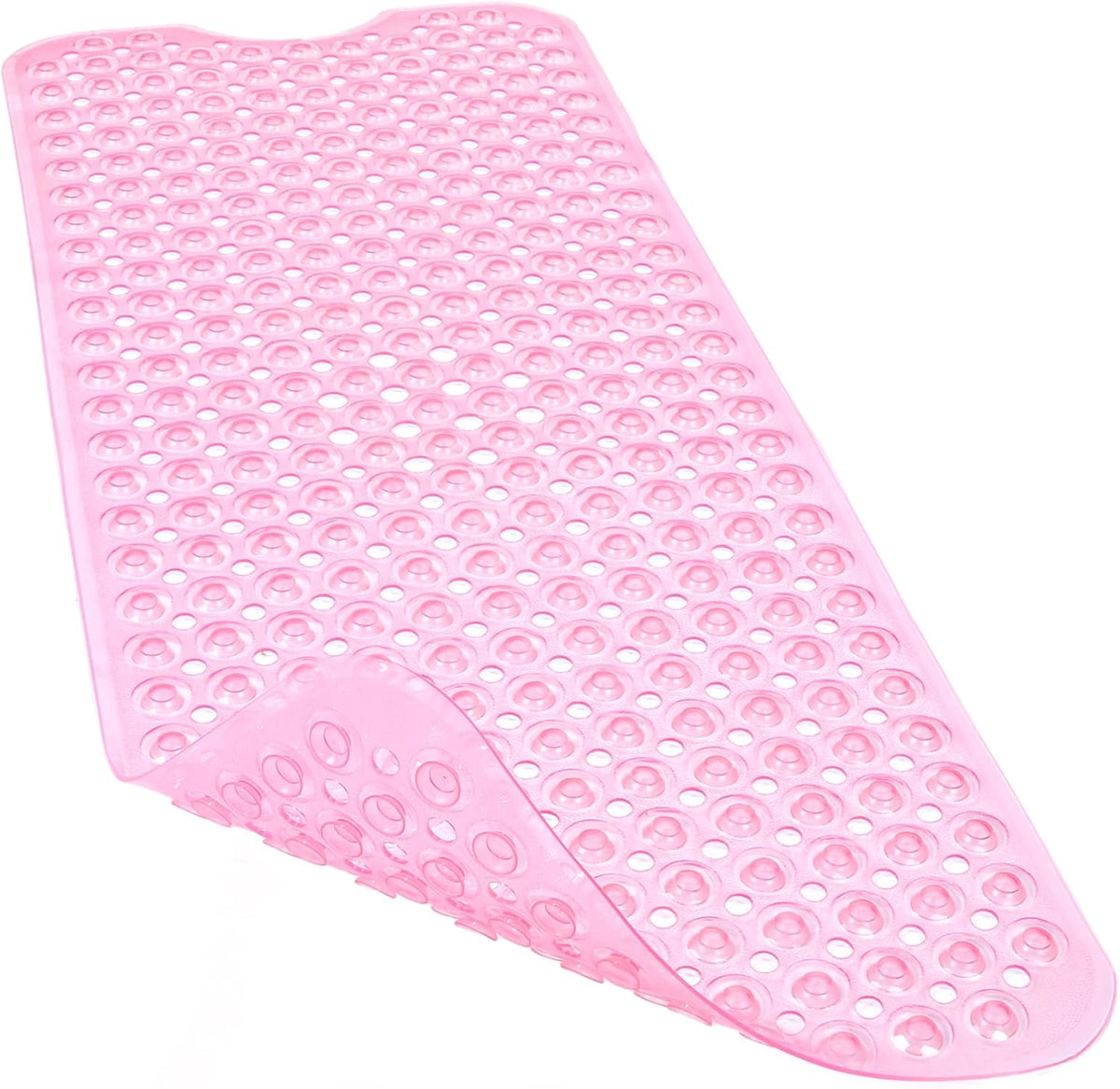 Bathtub and Shower Mats, 40x16 Inch Extra Large Non Slip Soft Bath Tub Mat with Suction Cups and Drain Holes for Bathroom Floor and Keep Tubs Clean, Machine Washable, Clear Gray