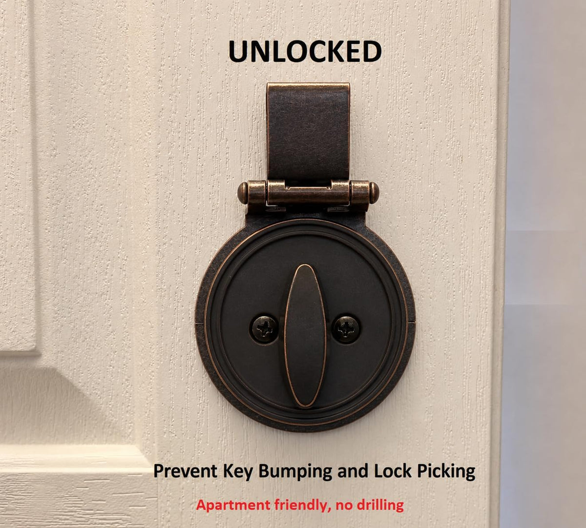 Deadbolt Secure - Prevent Lock Bumping & Lock Picking - Oil Rubbed Bronze