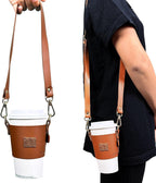 MORIK Drink Carrier with Adjustable Shoulder Strap and Hand Strap for Drinks Under 30 Oz - Coffee Cup Holder, Drink Caddy for Yeti and Stanley Tumblers, Boba Drink Holder (2nd Generation) (Black)