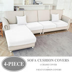 Couch Cushion Covers for Sectional Sofa L Shape Washable Separate Seat Chaise - Image 2