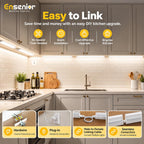24" Under Cabinet Lighting Fixture for Kitchen, Plug in or Hardwired,2-Pack