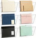 MINDEPOT 6 Pockets Acrylic Wall File Organizer Clear File Holder for Office