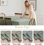 H.VERSAILTEX Linen Table Cloths Rectangle 60 x 104 Inch Premium Tablecloth Spill-Proof Waterproof Table Cover for Dining Buffet Feature Extra Soft and Thick Fabric Wrinkle Free, Sage