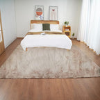 Ghouse Beige 8x10 Area Rug Fluffy Faux Rabbit Fur Rug Beige Rug Plush Fuzzy by Ghouse