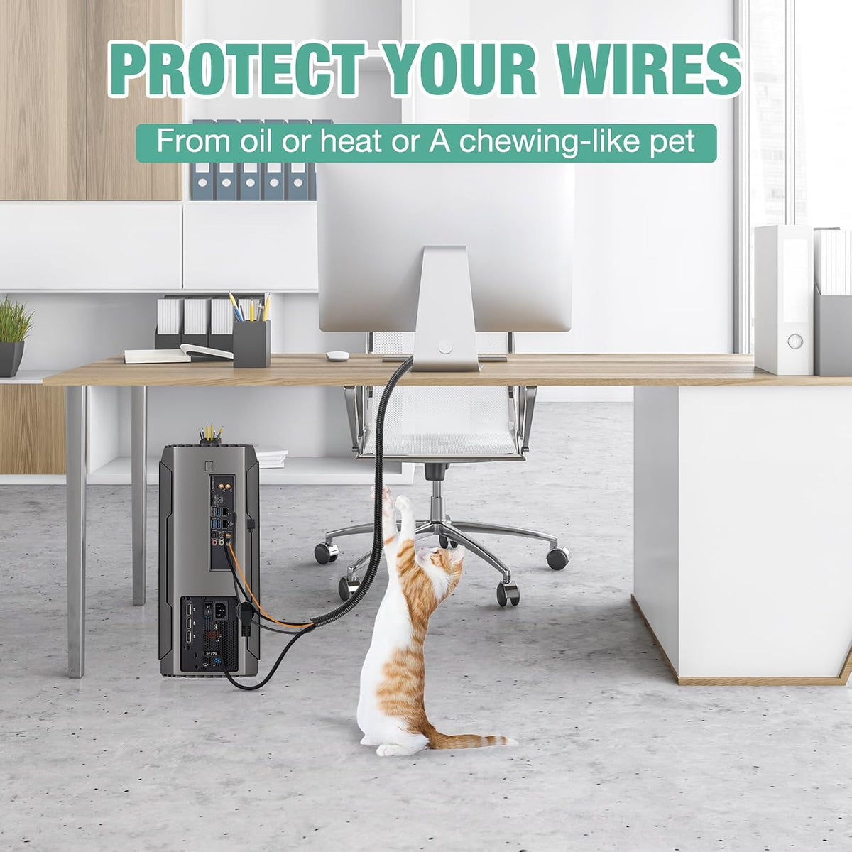 Split Wire Loom Tubing 20 ft Cord Protector Wires Covers Flexible Polyethylene Wire Conduit for Automotive, Home, Office, and Industrial Applications with Easy Installation Tool (Black, 3/4"-20FT)