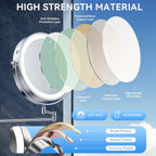 Auxmir 9″ 5000mAh 1X/30X Wall Mounted Lighted Magnifying Makeup Mirror