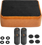 IBUYKE Small Footstool Ottoman, PU Faux Leather Footrest, Orange RF-BD217