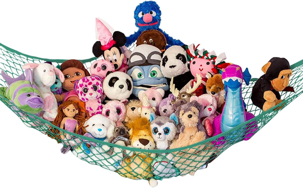 Large Stuffed Animal Storage Hammock 1 Pack | Holds 12 lbs | Corner Stuffed Animal Organizer | Plushie Net for Stuffed Animals | Stuffy Storage, Cute Bedroom, Room Decor | Blue