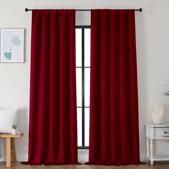 Simplebrand Red Blackout Curtains by Simplebrand