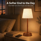 Rechargeable Cordless Table Lamp, Battery Operated Bedside Lamp, Wood Grain