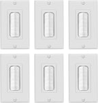 TOPGREENER 1-Gang Bristled Brush Pass-Through Wall Plate, 6-Pack