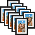 Vittanly 5x7 Picture Frames Set of 10 for Wall or Tabletop Display, Black