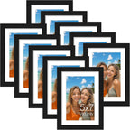 Vittanly 5x7 Picture Frames Set of 10 for Wall or Tabletop Display, Black