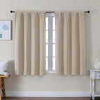 Simplebrand Ava Biscotti Beige Short Blackout Curtains by Simplebrand