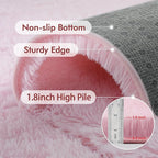 4x6 Ft Pink Rugs for Bedroom Girls, Shag Fluffy Area Rug for Living Room - Image 5