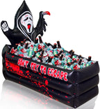 40 Inch Halloween Party Decorations Inflatable Cooler, 100+ Cans Halloween Party Supplies Large Capacity Scary Coffin Ghost Ice Bucket for Drink Beverage Holder, Halloween Decor for Outdoor Indoor