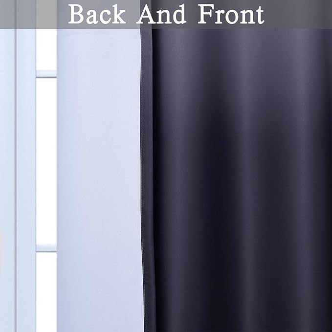 SimpleHome 84 Inch Long Ombre Blackout Curtains Gradient White and Black Room - Image 4