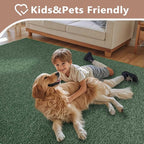 FinRèc 5x7 Washable Area Rugs for Bedroom Living Room, Low Pile Thin Rug Solid - Image 7