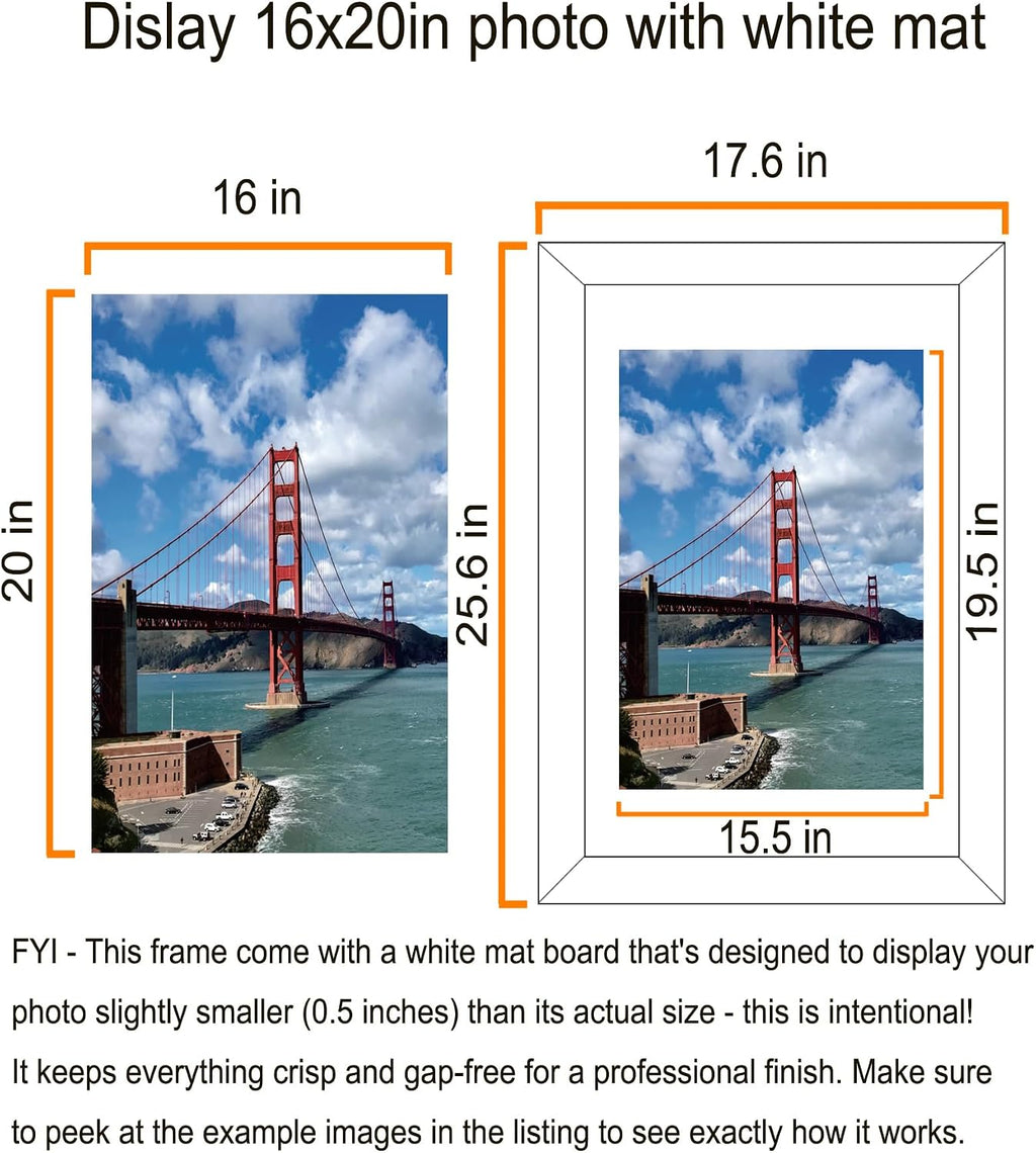 LUCKYLIFE 18x24 Frame in Black, Gallery Frame for Wall Mounting, 2 Pack
