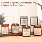 Scented Candles for Home, 6-Pack Soy Candle Gift Set, Up to 300 Hours