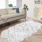 ORINOVA White and Grey 4X6 Faux Sheepskin Shag Fur Runner Rugs by ORINOVA