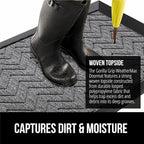 GORILLA GRIP 100% Waterproof All-Season WeatherMAX Doormat US Designed Natural - Image 4