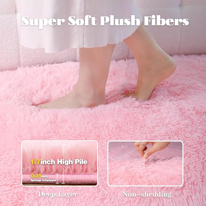 5x7 Area Rug for Living Room: Fluffy Shag Soft Washable Rugs Fuzzy Plush Indoor - Image 4
