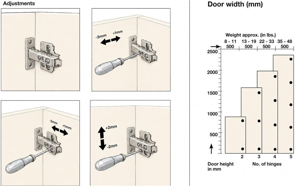 Berta, 4-Pack Full Overlay 110° Soft-Close Frameless Cabinet Hinges
