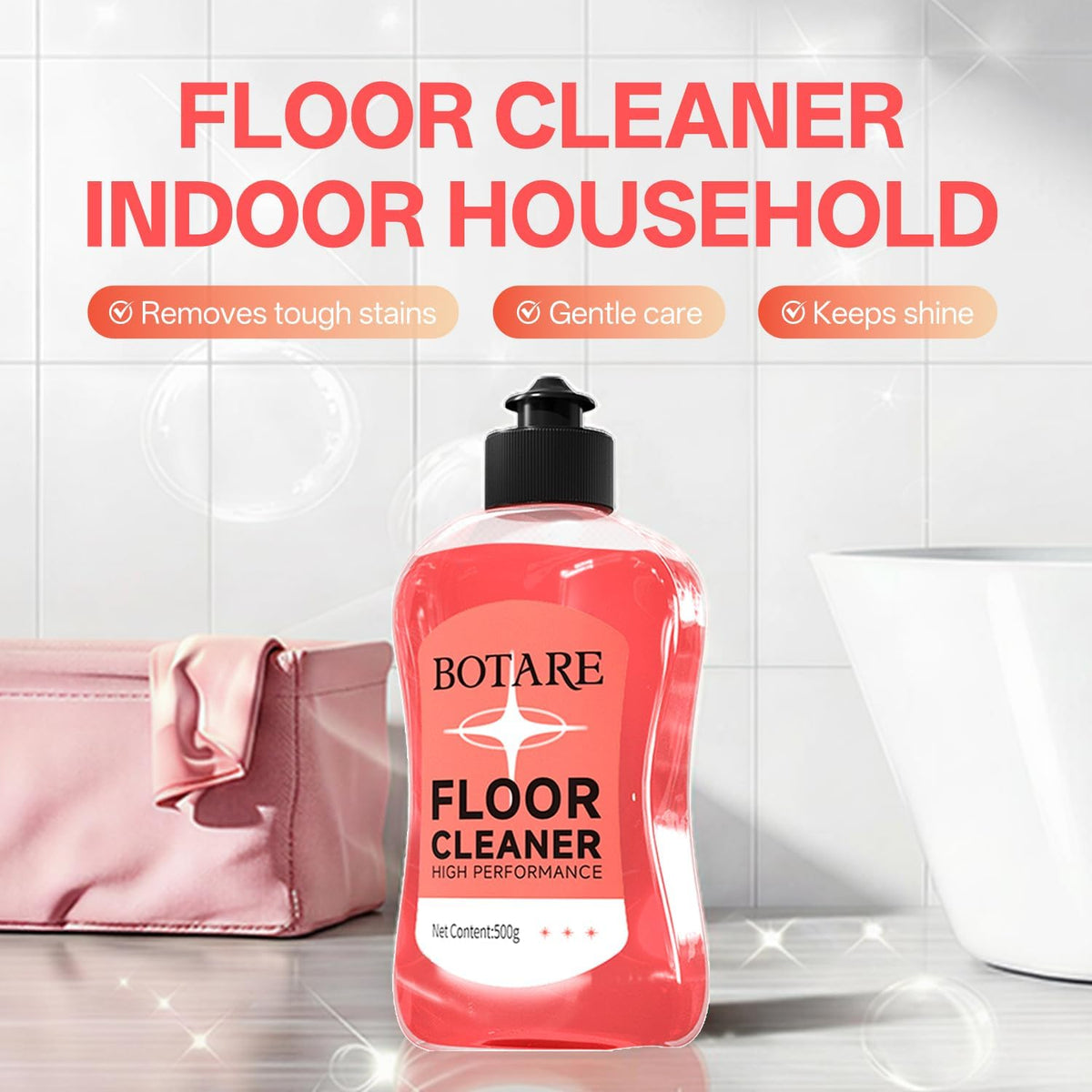 Floor Cleaner for Moping,sakura Scent, 2 * 17.6 Fl Oz +1 Clean Cloth