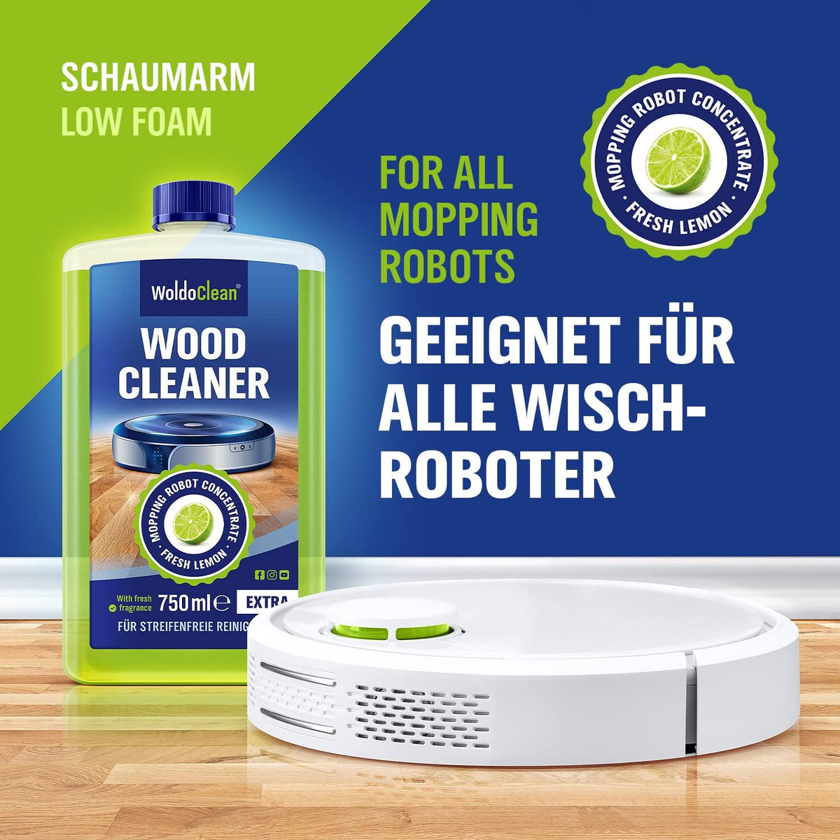 WoldoClean Robot Mop Wood Floor Cleaner 25.36 fl oz - Hardwood & Laminate