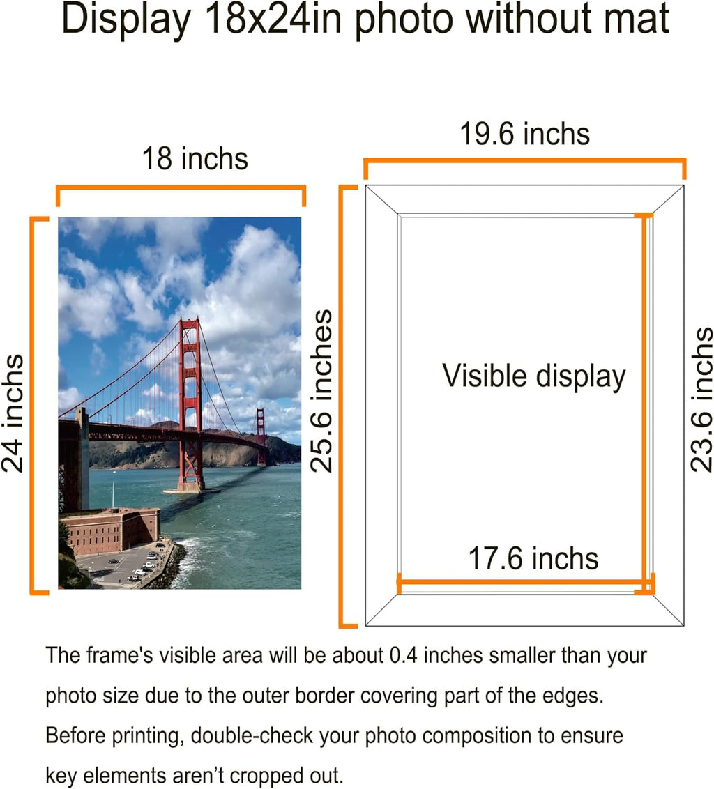 LUCKYLIFE 18x24 Frame in Black, Gallery Frame for Wall Mounting, 2 Pack