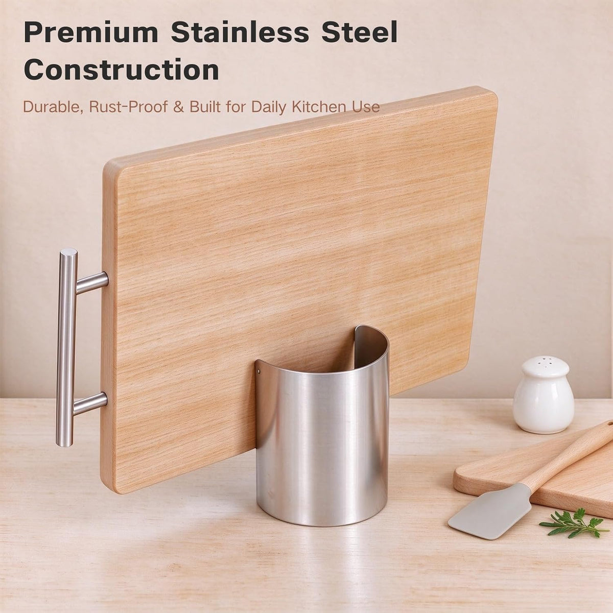 2 In1 Multi-Functional Kitchen Utensil Holder, Small Pot Lid & Spoon Rack
