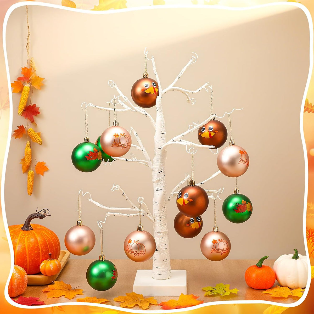 Civaner 15 Pcs Thanksgiving Ball Ornaments for Tree