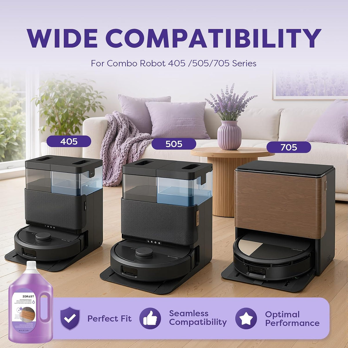 82 FL OZ Lavender Floor Cleaning Solution Compatible with iRobot Roomba