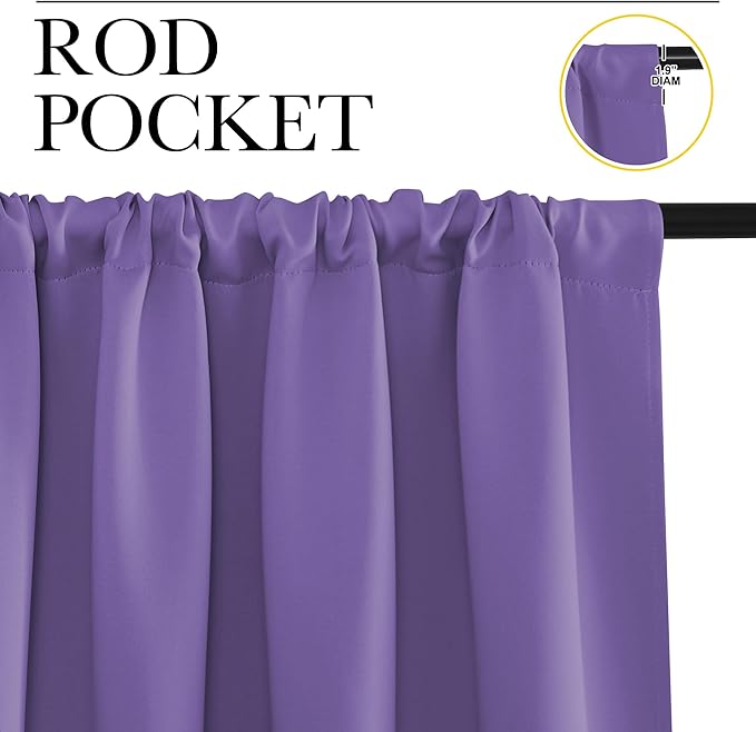 NICETOWN Blackout Curtains for RV Windows, Lilac Purple, 2 Panels, Room - Image 2