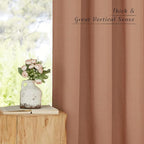 NICETOWN Terracotta Short Linen Curtains - Image 5